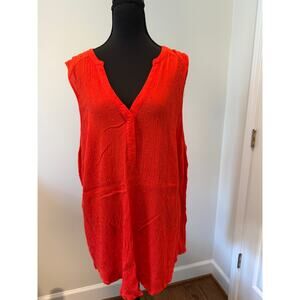 Torrid Harper Sleeveless Orange V-Neck Tunic Top